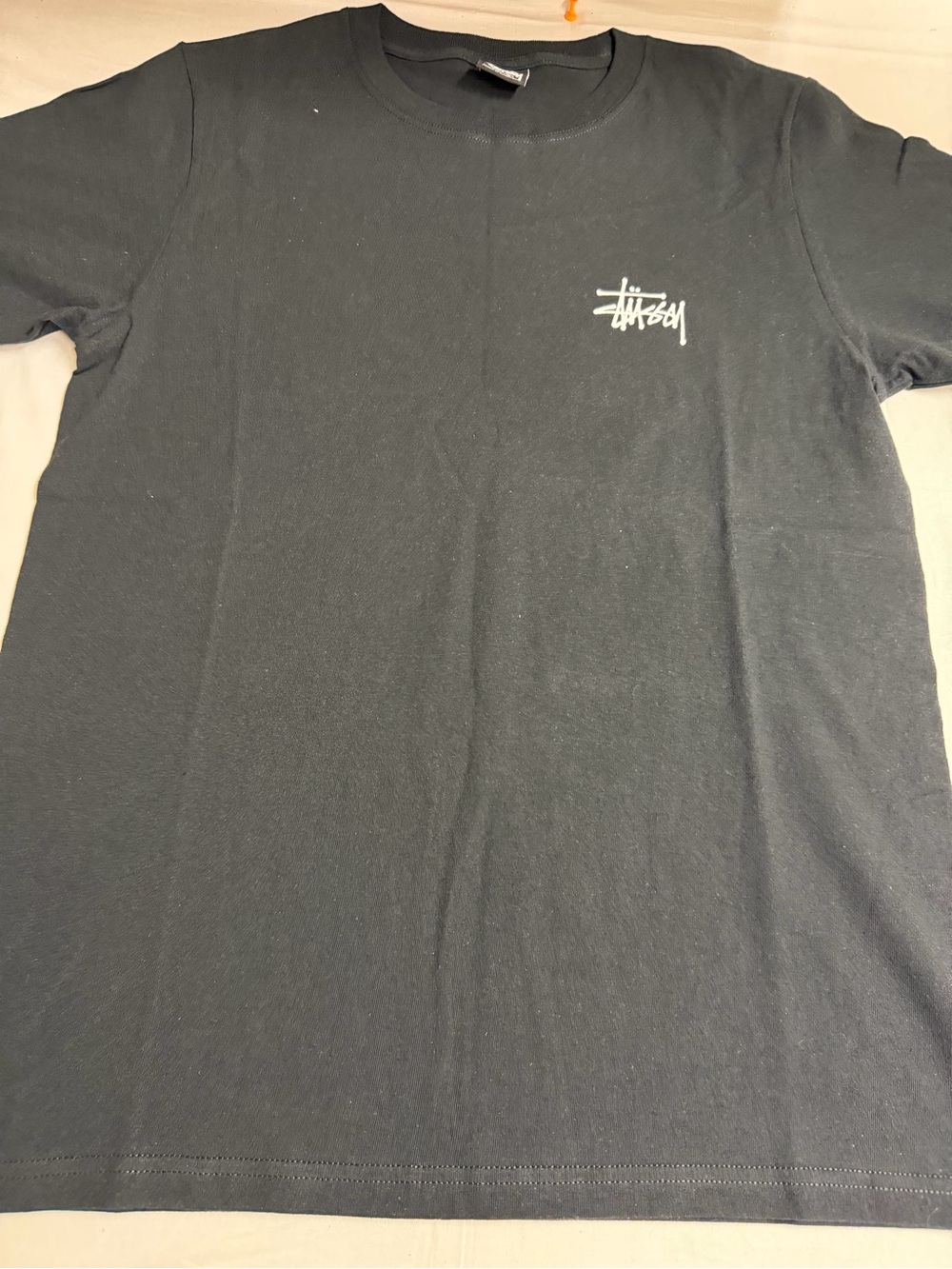 Men’s Stussy Black  Logo Crew Neck T-Shirt